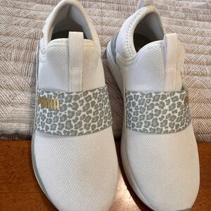 Puma White and Gray Athletic Shoes